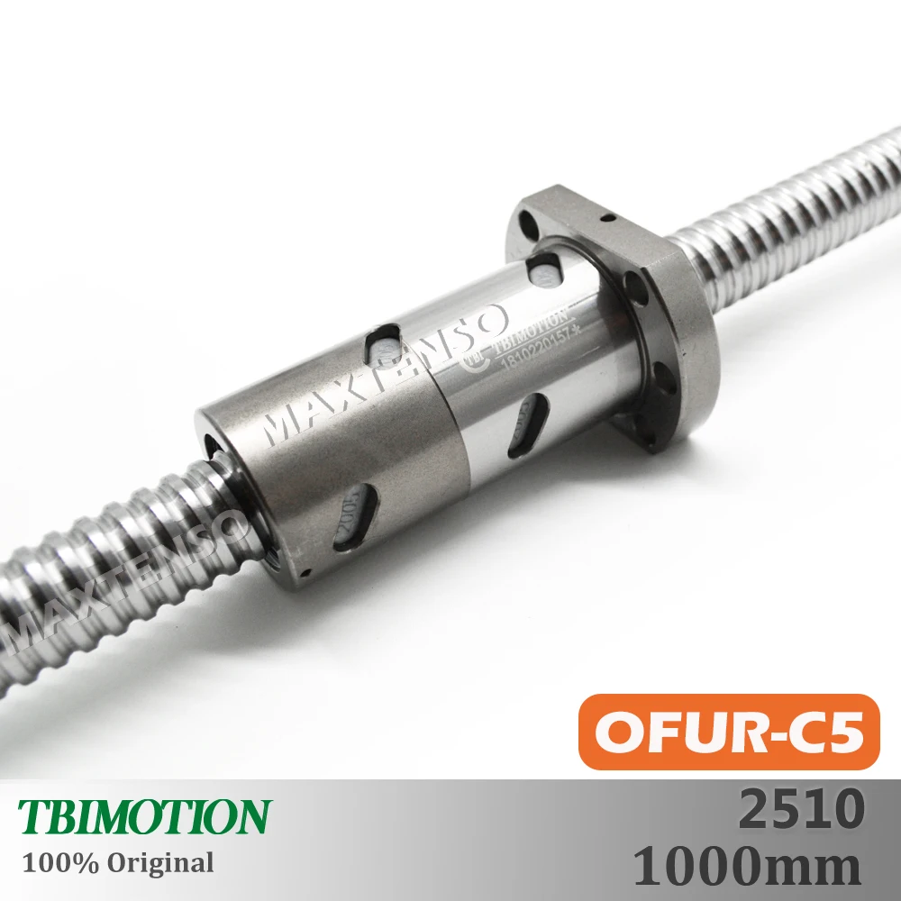 

TBI Motion C5 Ground 2510 DFU OFU Double nut Grind 10mm Lead 1000mm Length High Precision Flange CNC Accessories Long life Span