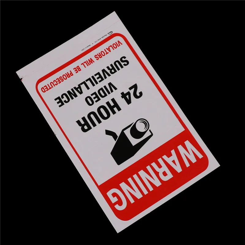 5pcs 24H CCTV Video Camera System Security Warning Sign Sticker 15cm * 10cm