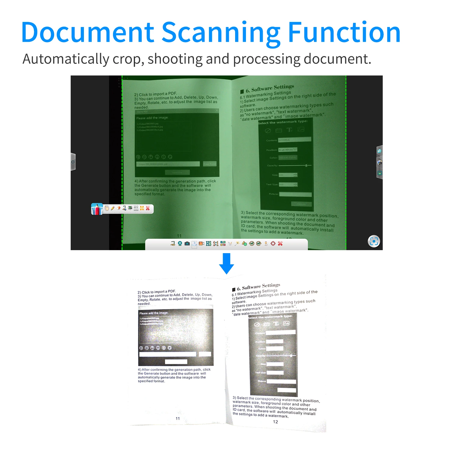 Aibecy BK34 Document Camera Scanner 5 Mega-Pixel HD A4 Capture Size LED Light Software for Online Distance Learning Education