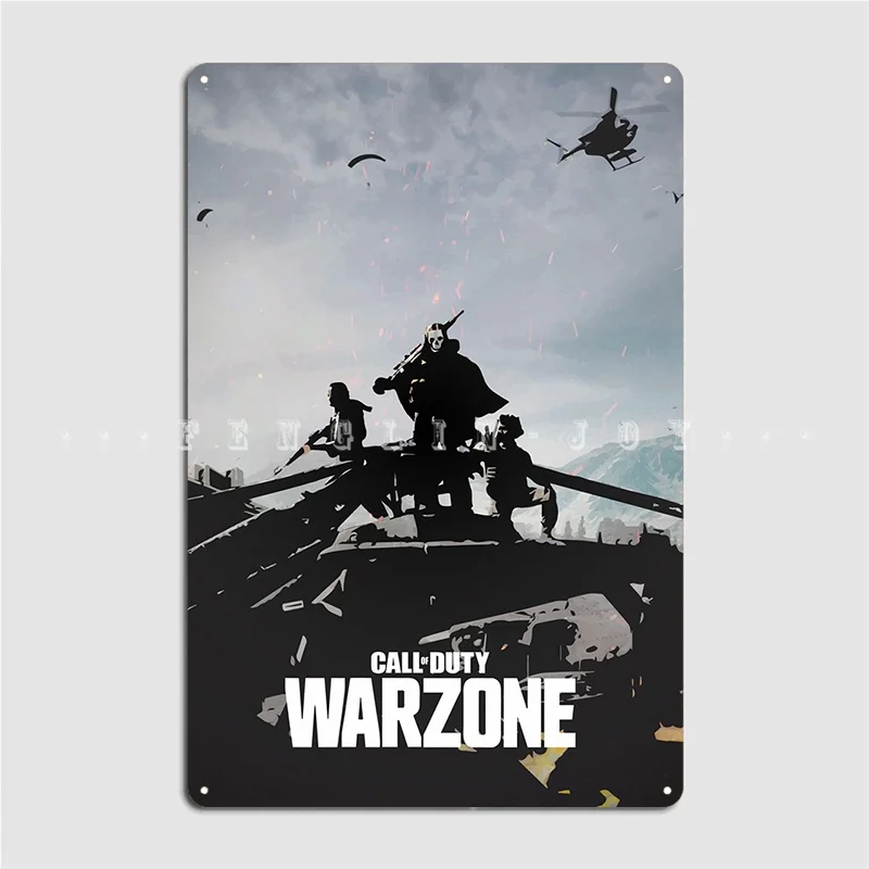 Cod Warzone Black 02 Poster Metal Plaque Mural Plaques Wall Cave Designing Tin Sign Poster