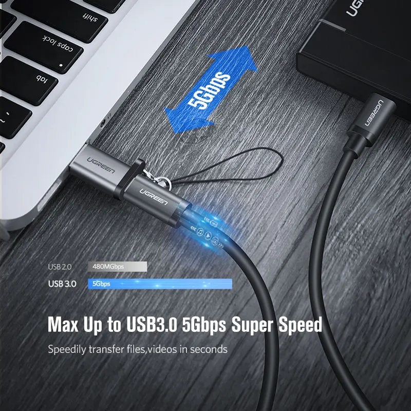 Ugreen USB C Adapter USB 3.0 Male to USB Type C Micro Female Adapter for Laptop Samsung Xiaomi 10 Earphone USB C to USB Adapter