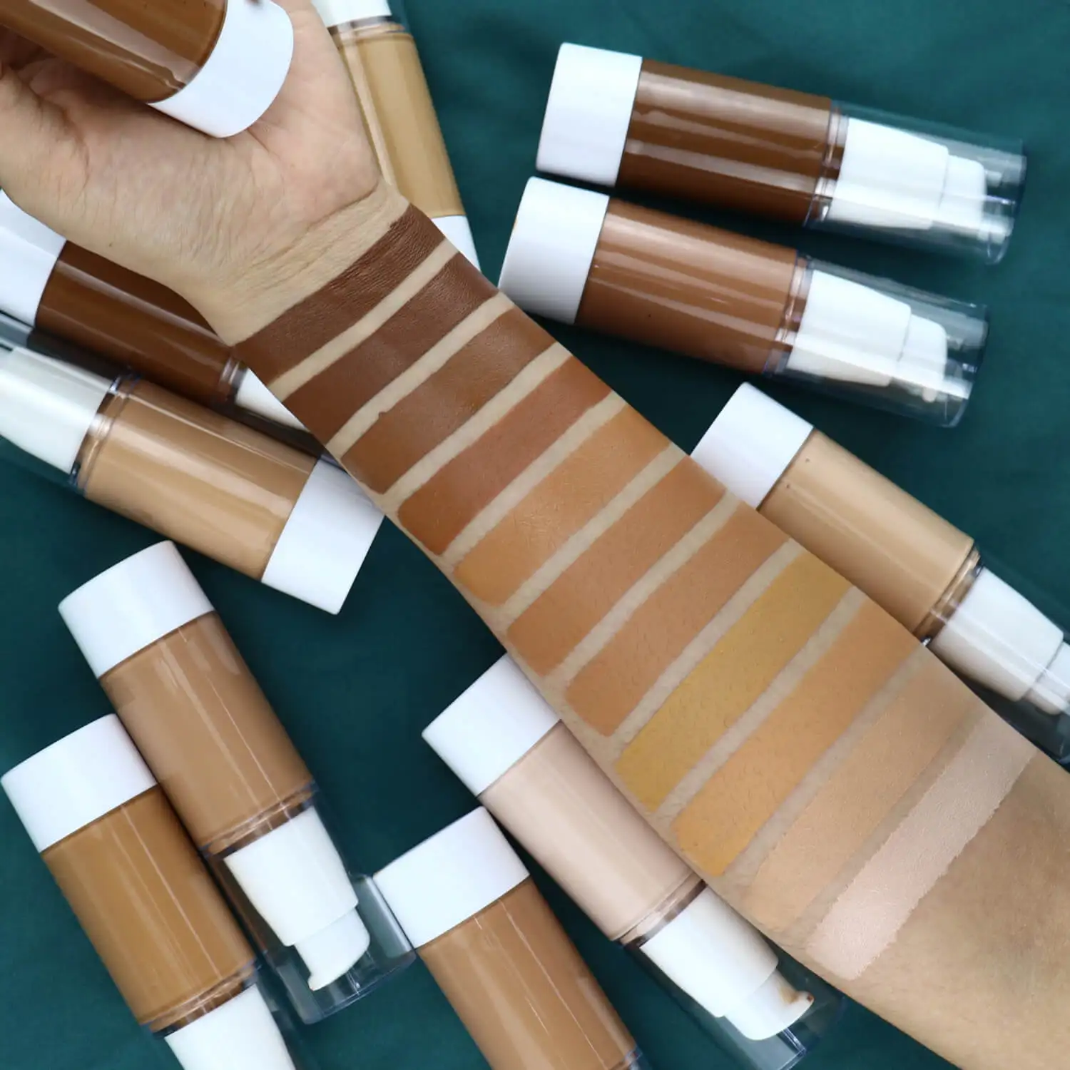 50pcs/lot Private Label Matte Liquid Foundation Wholesale Cosmetics OEM Brand Waterproof Oil Free Vegan Full Coverage