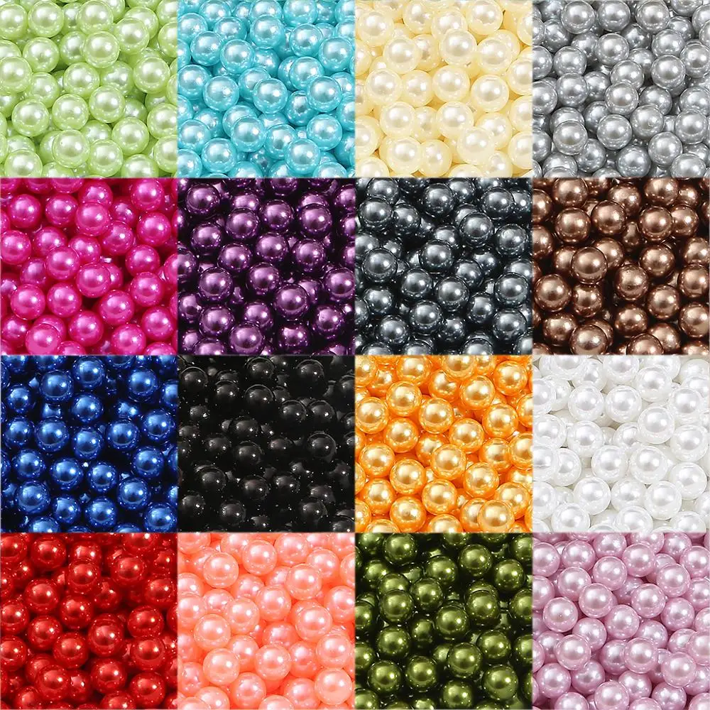 3 4 6 8 10mm Round white mix color Pearls no holes pacer Loose Beads Jewelry Making craft Garment clothes shoes hat Decoration