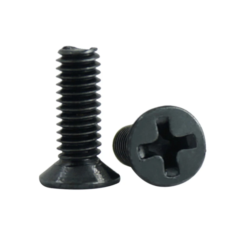 luchang 100pcs m2 m2.5 m3 m4 KM Screw Black Phillips Cross Socket Countersunk Heasd Screw electronic Repair Screws Accessories