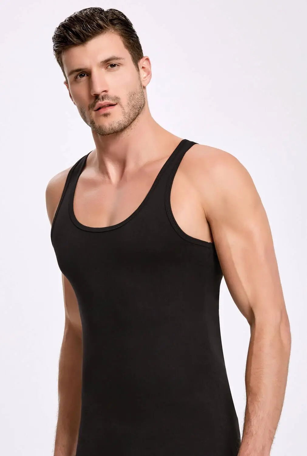 Principle of 1011 Black Sportsman Male Undershirt 3 PCs