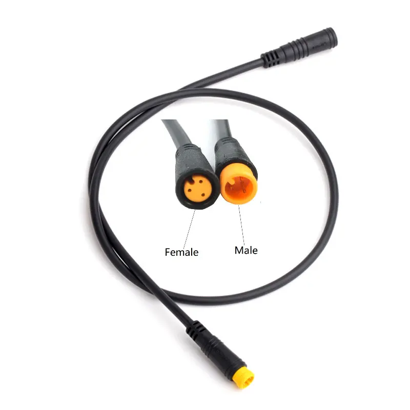 JULET Waterproof 3Pin male to female Extension Cable Sensor for Motor Light Ebrake Throttle Display Ebike Conversion Cable