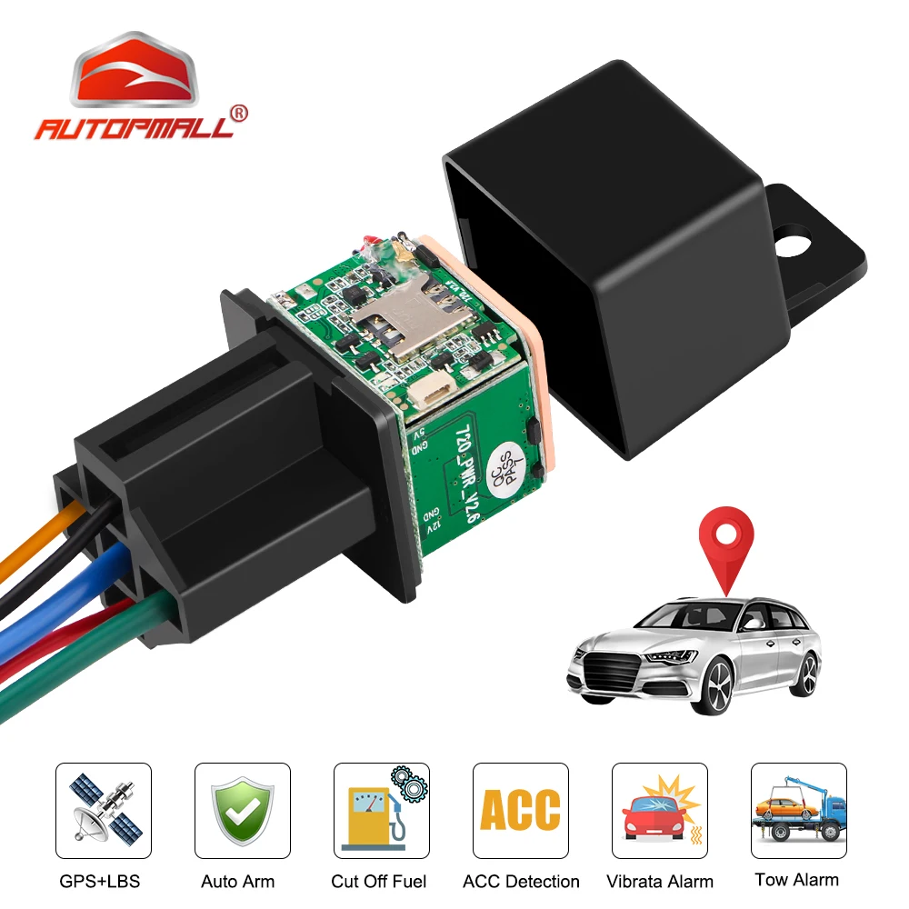 

Vehicle Tracker Relay GPS MV730 GPS Tracker Car Realtime Cut Off Fuel ACC Locator Vibration Overspeed Alert 720 upgrade Free App