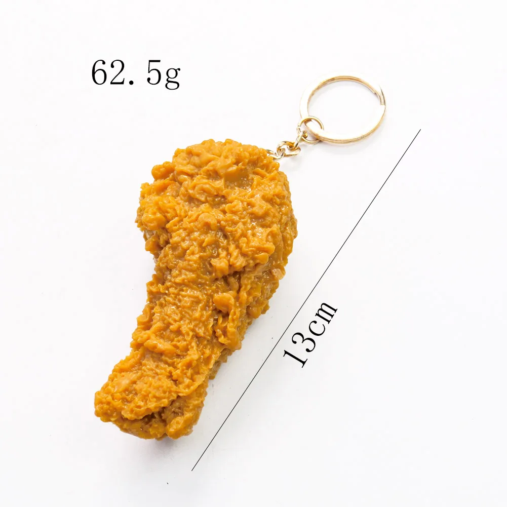 Simulierter Hähnchen-Schlüsselanhänger: Pommes Frites, Hähnchenschenkel, Chicken Nuggets – Restaurant-Gastgeschenk, Koch-Schlüsselanhänger – Detail 1