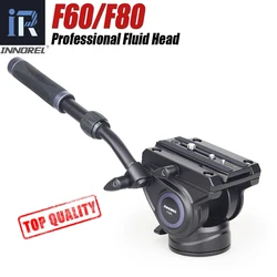 F60/F80 Video Fluid Head Panoramic Hydraulic DSLR Camera Tripod Head for Monopod Slider adjustable Handle Manfrotto Q.R. Plate