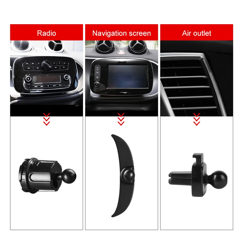 1 Pcs Car Bracket Base Mobile Phone Navigation Support Frame For Mercedes Smart 451 453 Fortwo Forfour Car Accessories Interior