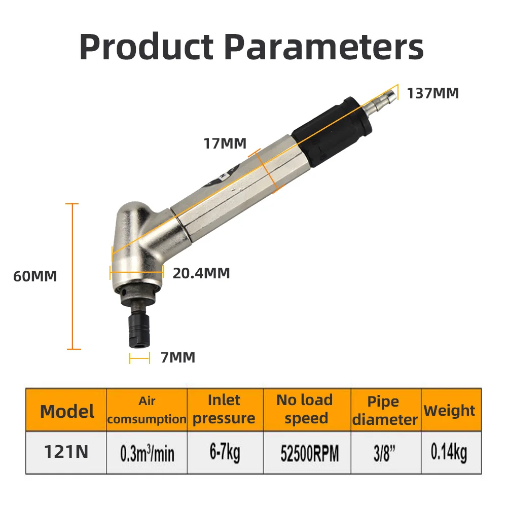 High Quality 121N Pneumatic Polishing Machine 45° Elbow Trimming Wind Grinding Pen Burr and Flash Removal Trimming and Shaping