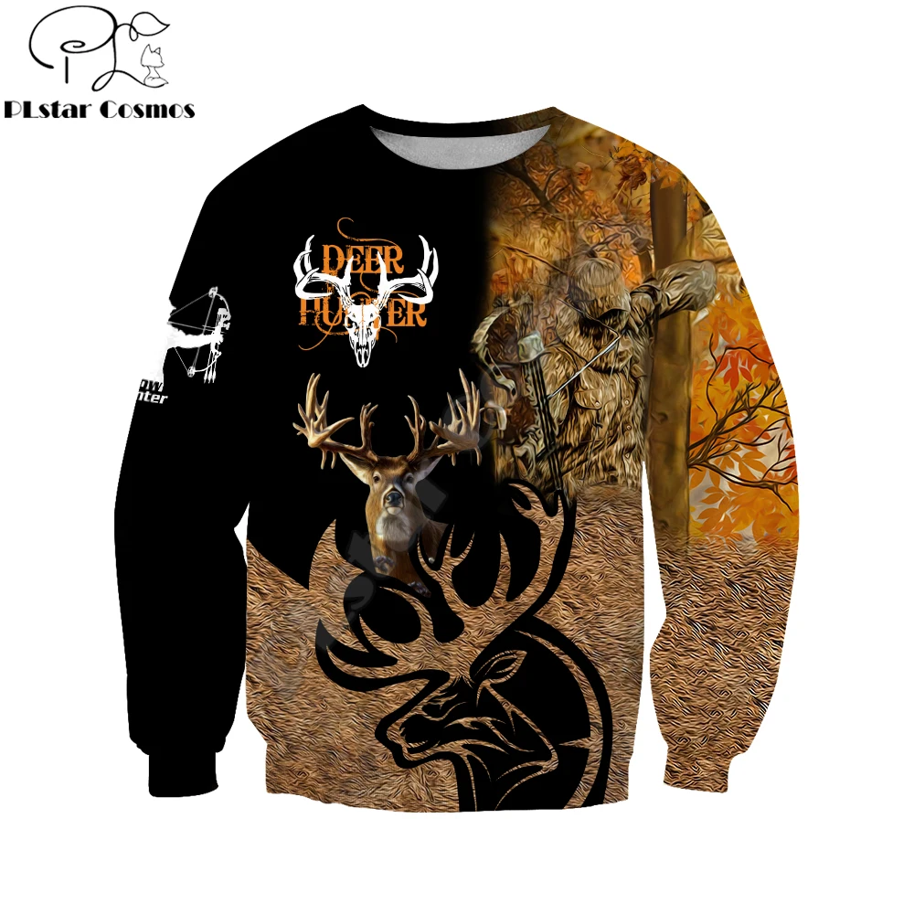 Bow Hunter Whitetail Deer 3D All Over Bedruckter Herren-Kapuzenpullover Unisex Deluxe Hoodies Zip Pullover Freizeitjacke Trainingsanzug KJ372