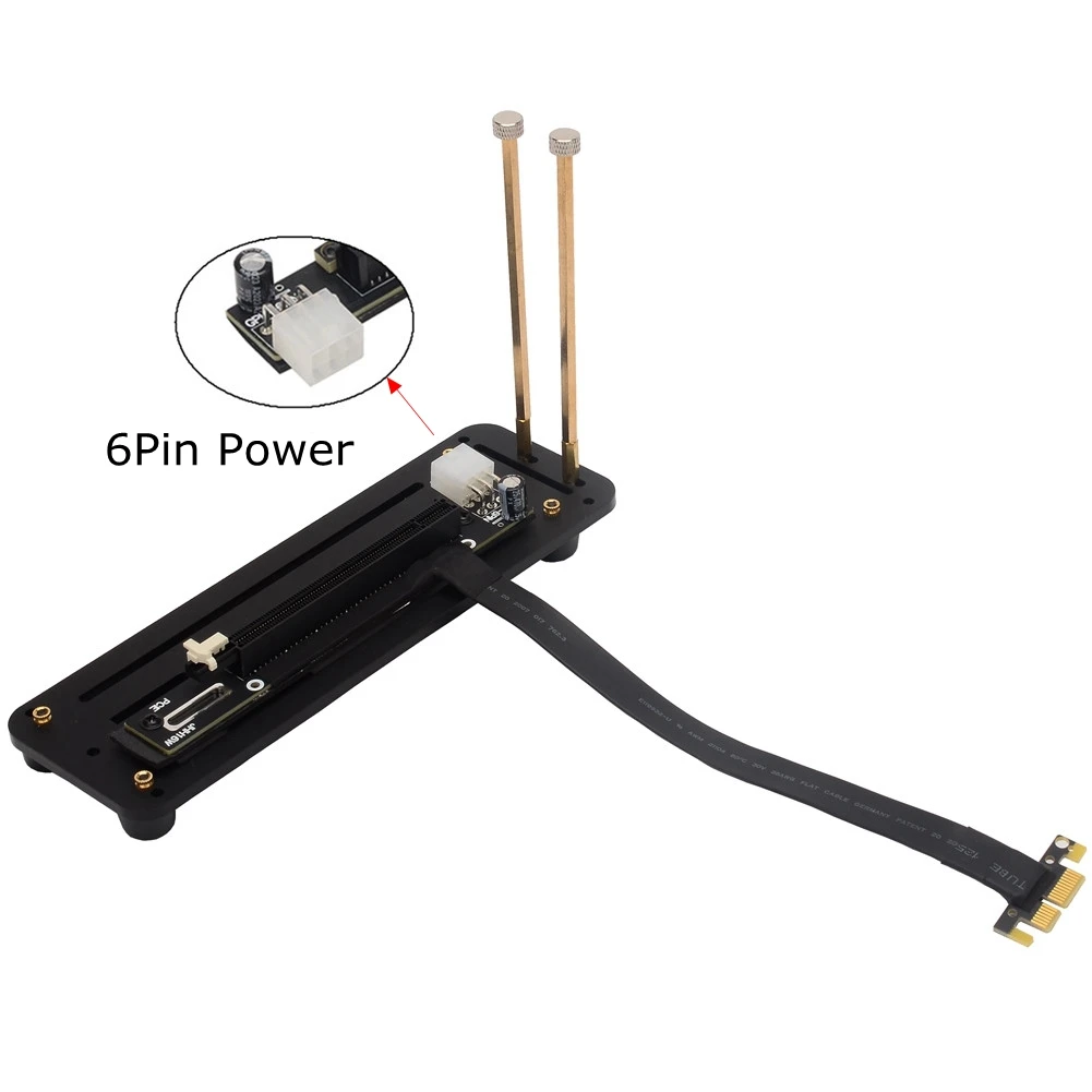 PCIe X1 to X16 Riser Extension Cable 6P Power Adapter for GPU Mining Vertical Graphics Card Base Kit Compatible with Nvidia BTC