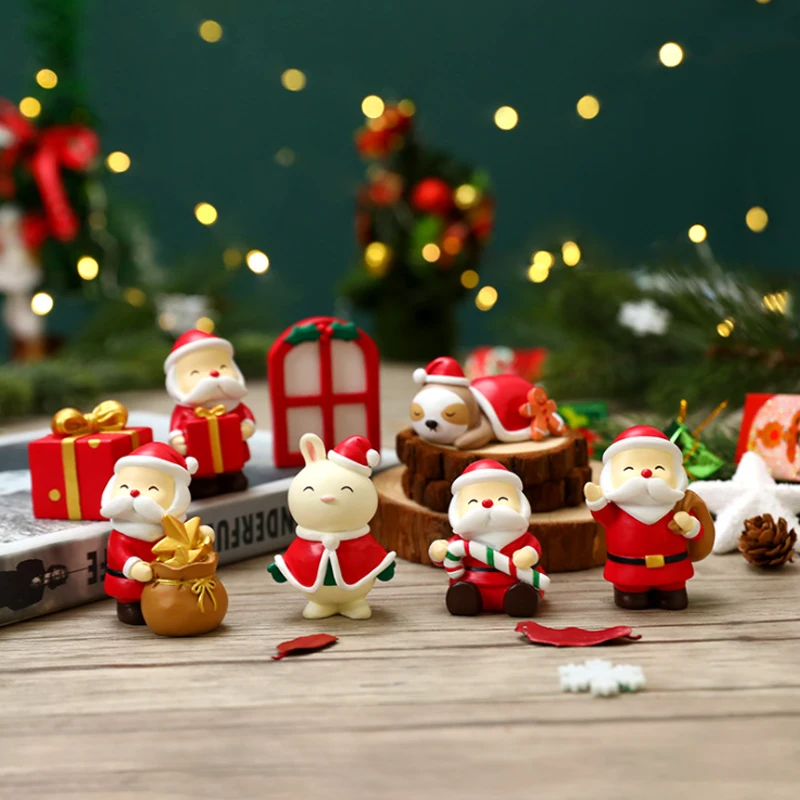 Christmas Scene Decoration Home Zoo Family Scene Series Bookshelf Decoration Set Children's Toy Doll Decoration