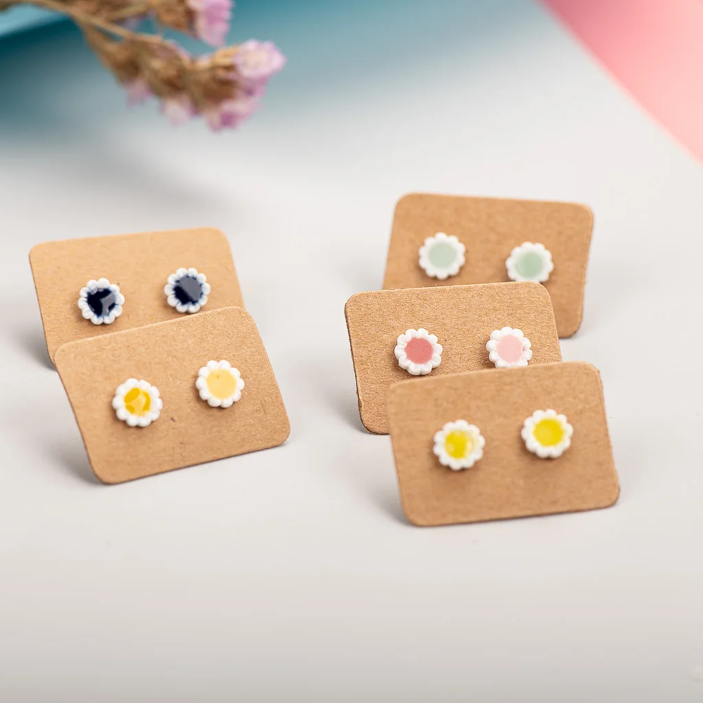 Cute Sun Flower Forest Elements Ceramic Earrings Exquisite Porcelain Accessories Wholesale #LY212