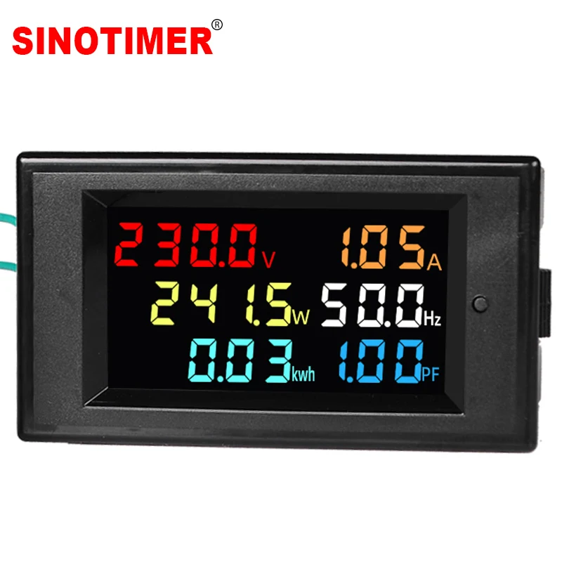 AC Power LCD Digital Voltage Current Power Voltmeter Ammeter KWH Panel Meter Electric Energy Consumption Monitors 100A 220V 380V