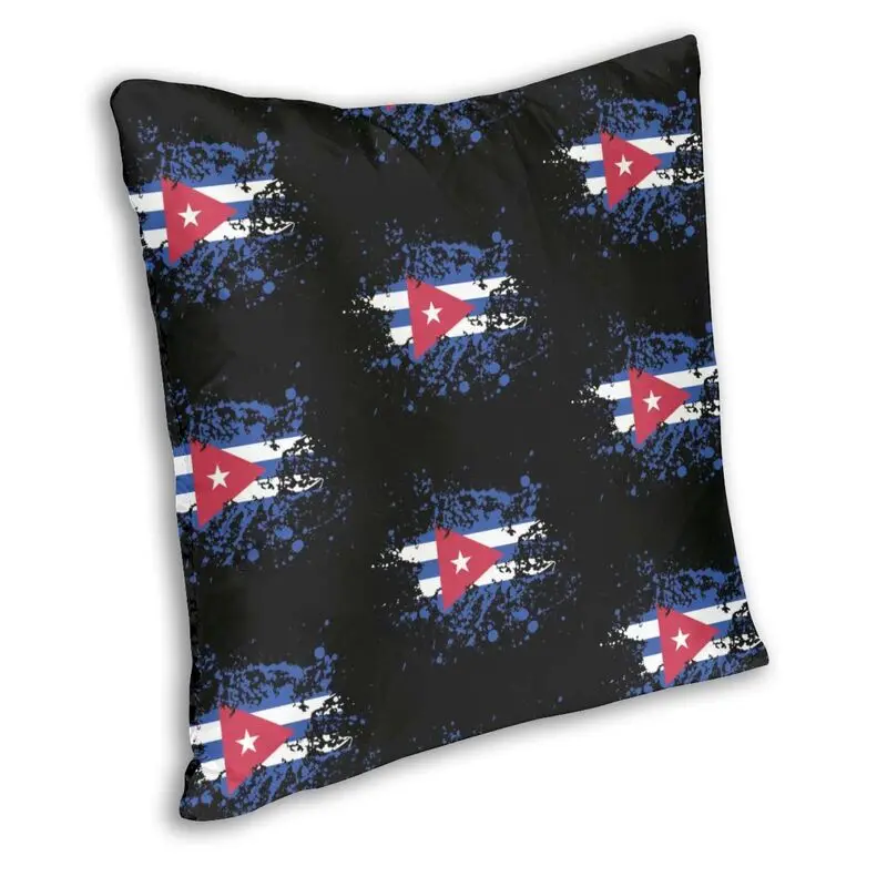 Cuba Flag Paint Splatters Pillowcover Home Decorative Cuban Proud Cushion Cover Throw Pillow for Car Double-sided Printing