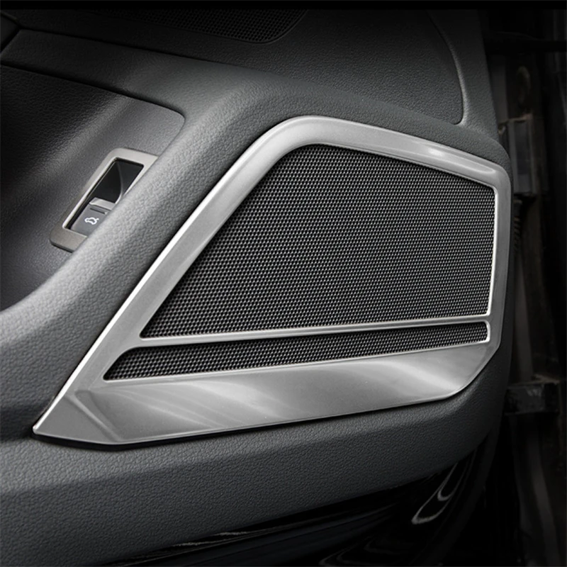 Stainless Steel Air Conditioner Vents Cover Trim For Audi A6 C8 2019 Silver Car Door Audio Speaker Frame Decoration Decals