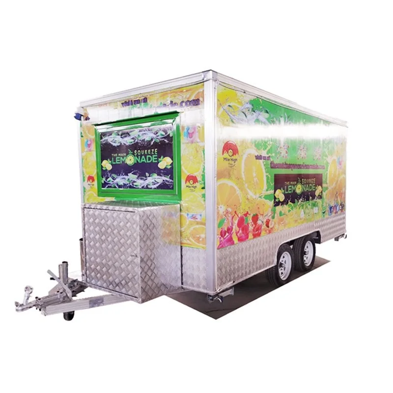 Remolque de comida móvil para exteriores, carrito de comida de helado móvil de fábrica de China, para verano