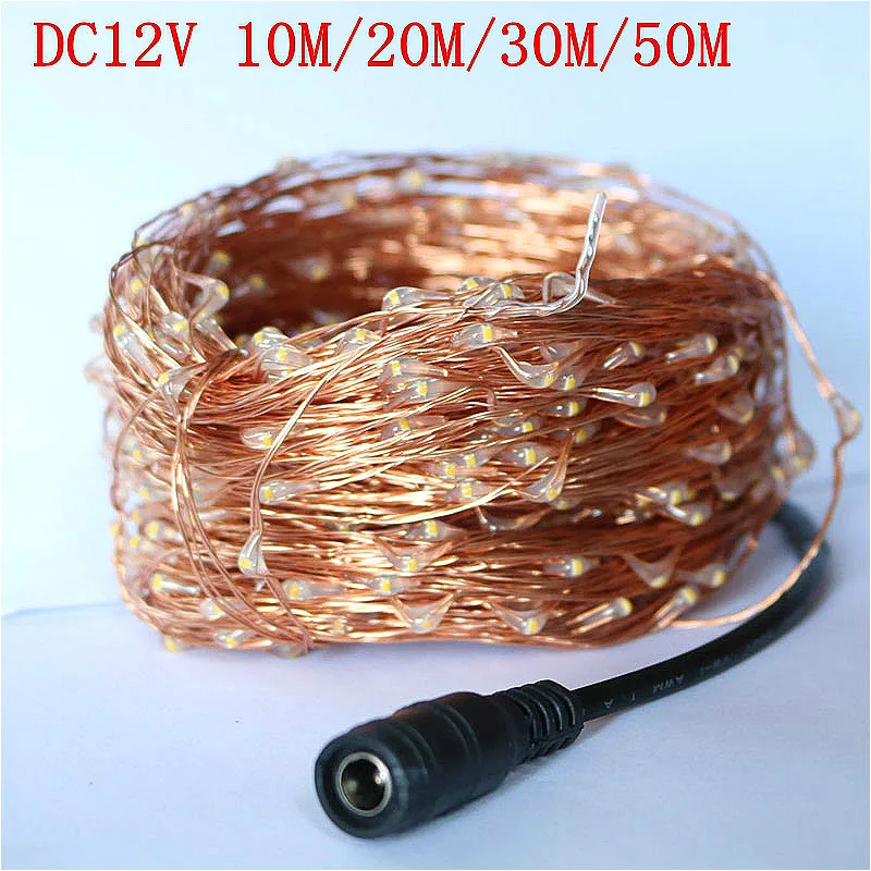 

Led Fairy string lights Copper Wire waterproof LED Christmas Lights outdoor garlands DC 10M/20M/30M/50M/100M with Power Adapter