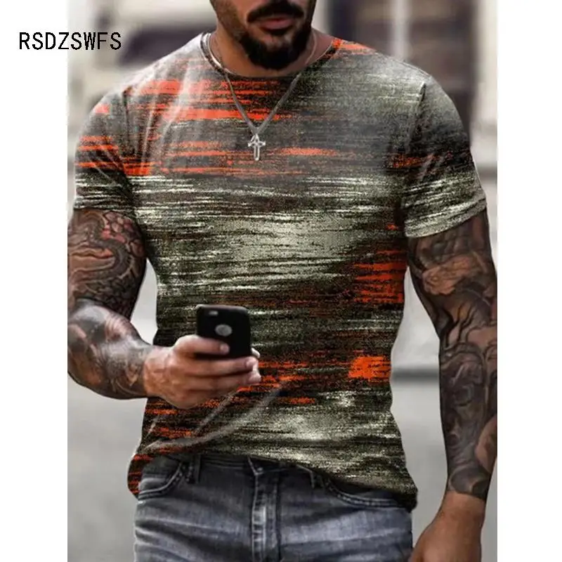 New Oversize Men T Shirt Mosaic Print Fashion T Shirt Men Tops Tees Summer Short Sleeve Casual Loose T Shirts For Male Clothing