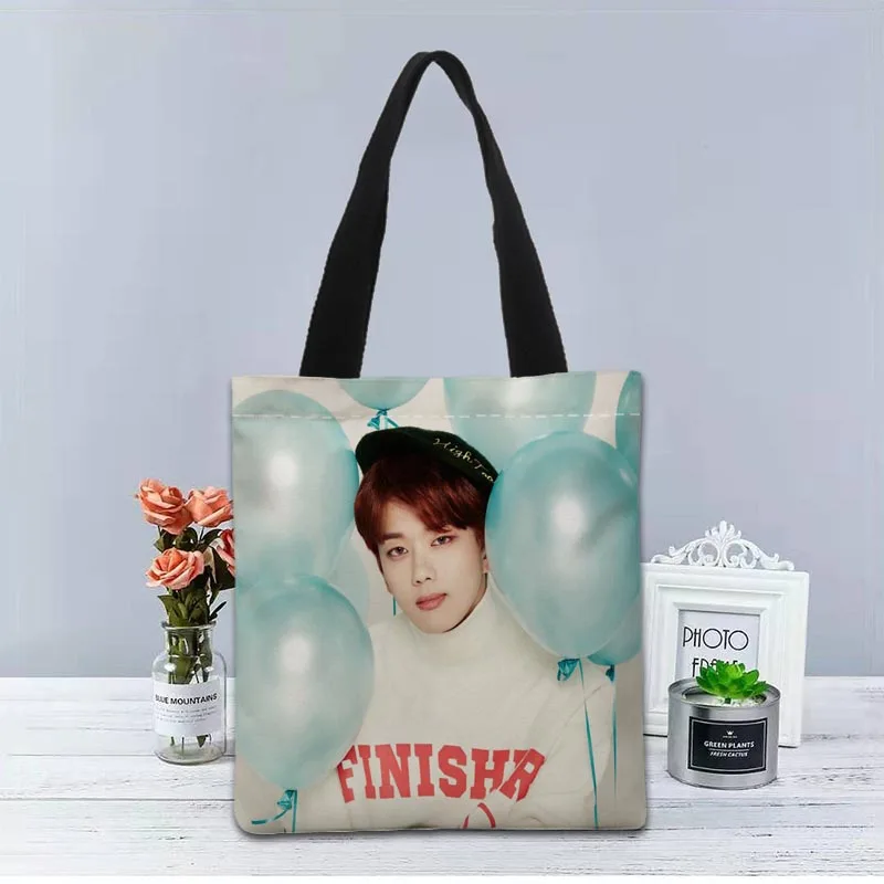 

B. A. P KPOP Handbag Foldable Shopping Bag Reusable Eco Large Unisex Canvas Fabric Shoulder Bags Tote Grocery Cloth Pouch 0622