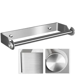 Stainless Steel Paper Towel Holder Punch-Free Towel Rack Wall Mounted Roll Paper Stand for Bathroom Kitchen Wipes Hanging