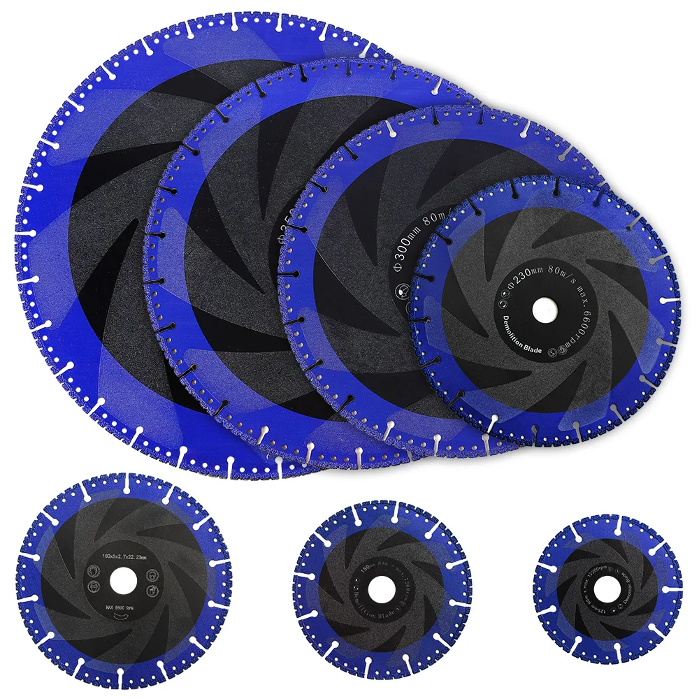 Dia 125mm-400mm Multi Purpose Vacuum Brazed Diamond Blade Diamond Cutting Disc For Cutting Rebar Steel Stainless Steel Aluminum