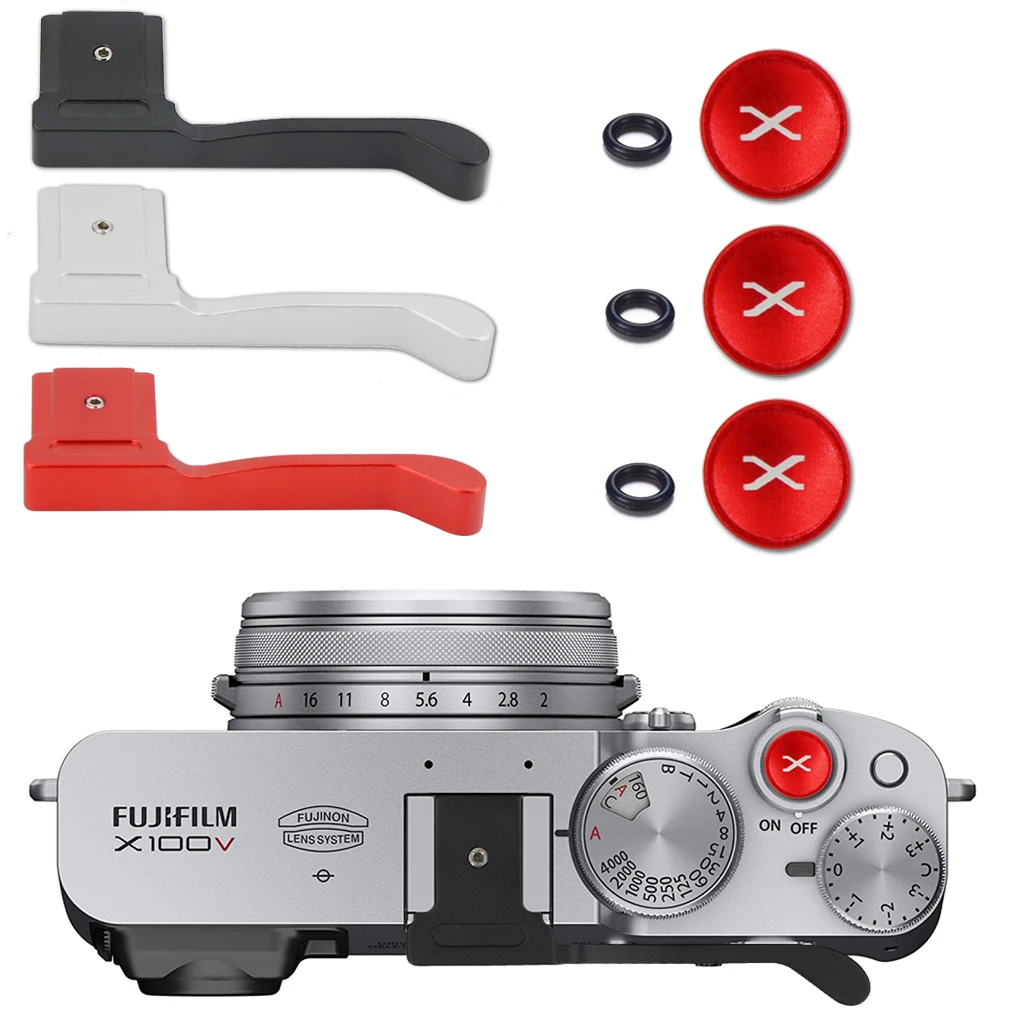 Metal Thumbs Up Grip Thumbs Up Grip Hand Grip + Shutter Release Button for camera for Fuji Fujifilm X100V