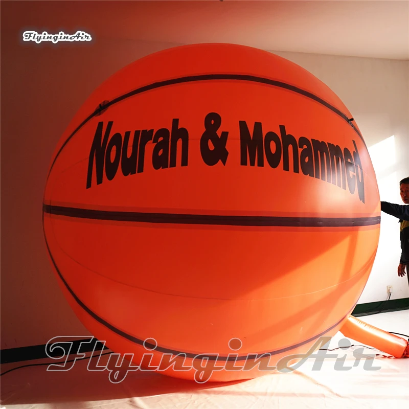 Customized Huge Advertising Inflatable Basketball Replica 3m Air Blown Printing Ball For Promotion Event