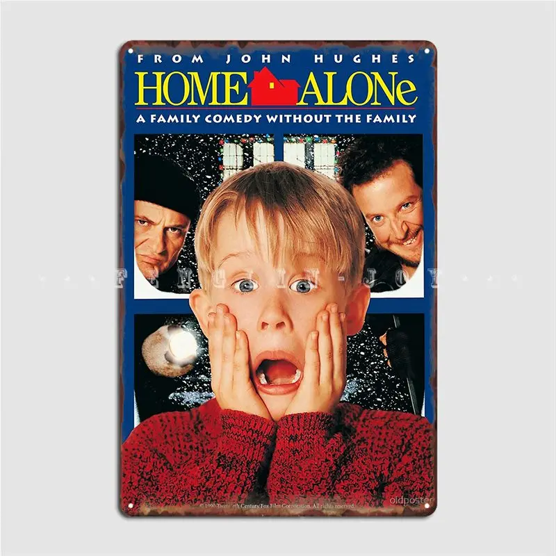 Home Alone Metal Sign Club Home Kitchen Retro Wall Plaque Tin Sign Poster