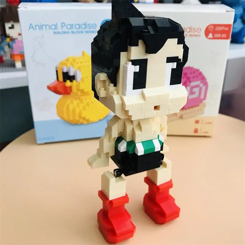 YZ Astro Boy Mini Anime Blocks Cartoon Figures Building Bricks Toy for Children Kids Doll Collection Brinquedos Girls Gifts Xmas