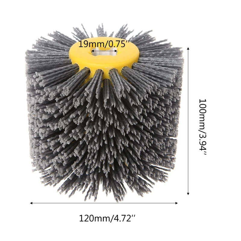 120*100mm Deburring Abrasive Wire Drawing Round Brush Head Polishing Grinding Tool Buffer Wheel For Furniture Wood Sculpture