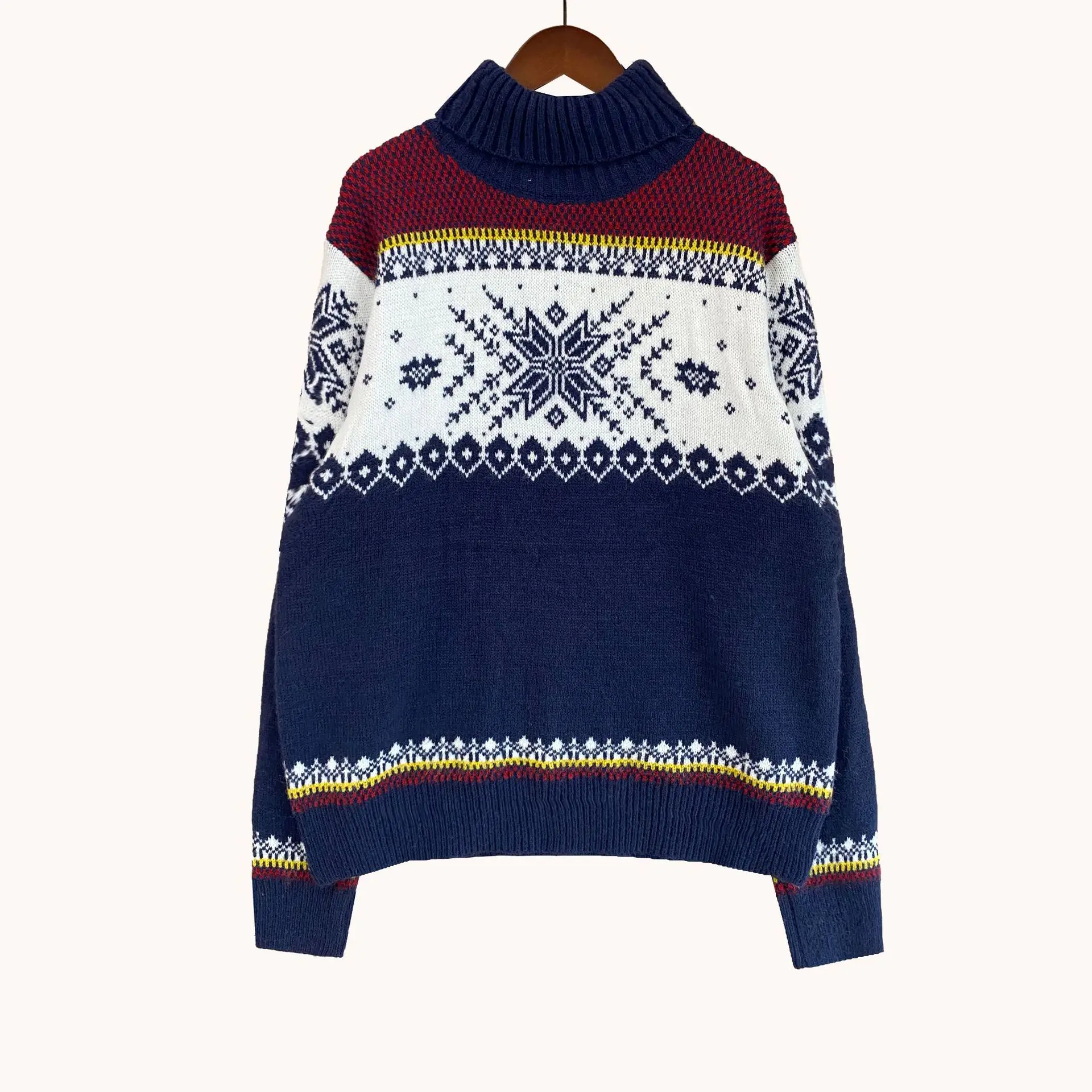 Neue Mode Pullover Weihnachten Gestrickte Pullover Lose High Neck Langarm Paar Weihnachten Pullover