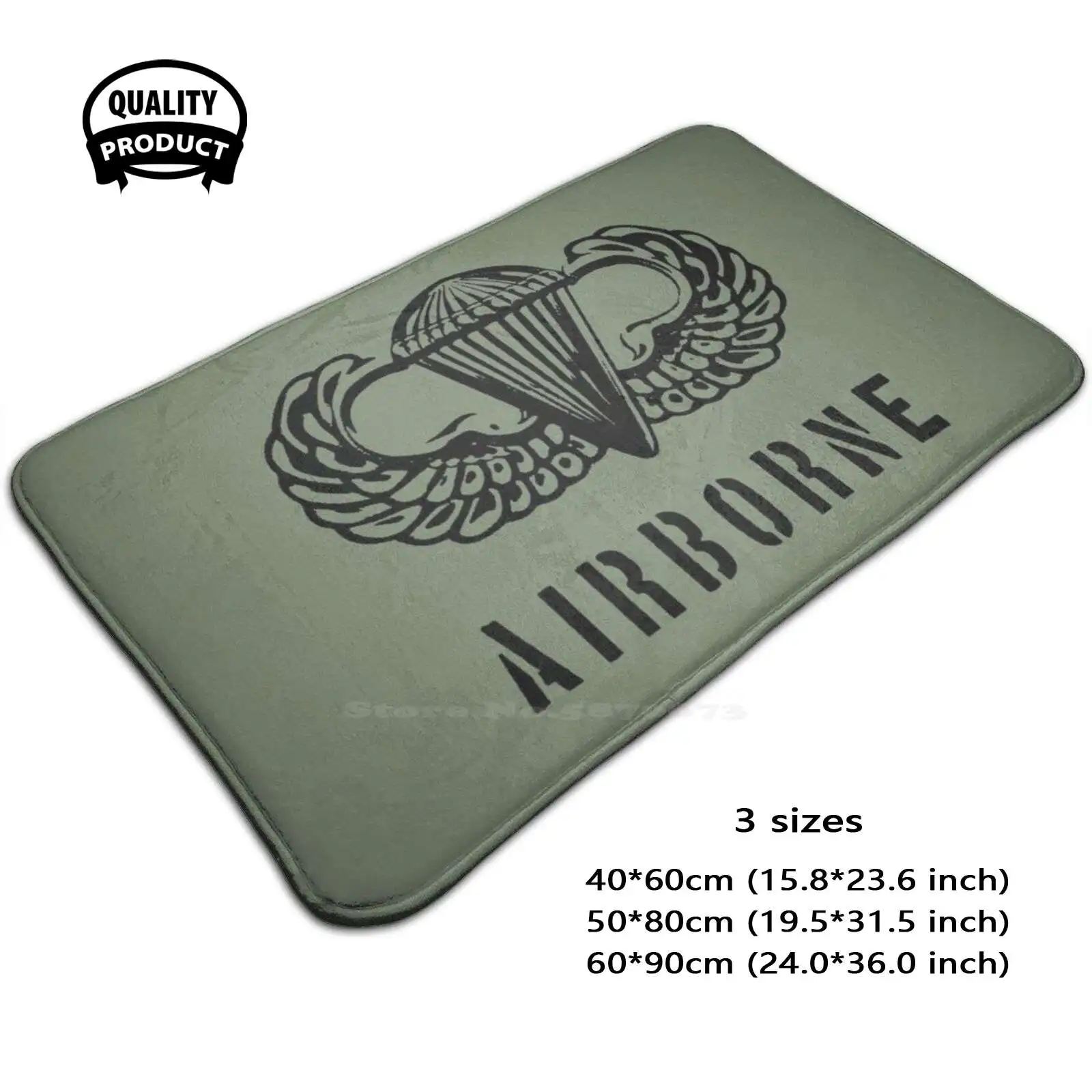 Us Airborne Parawings - Black Soft Cushion Home Carpet Door Mat Car Rug Us Paratroopers Airborne Military Army Jump Wings