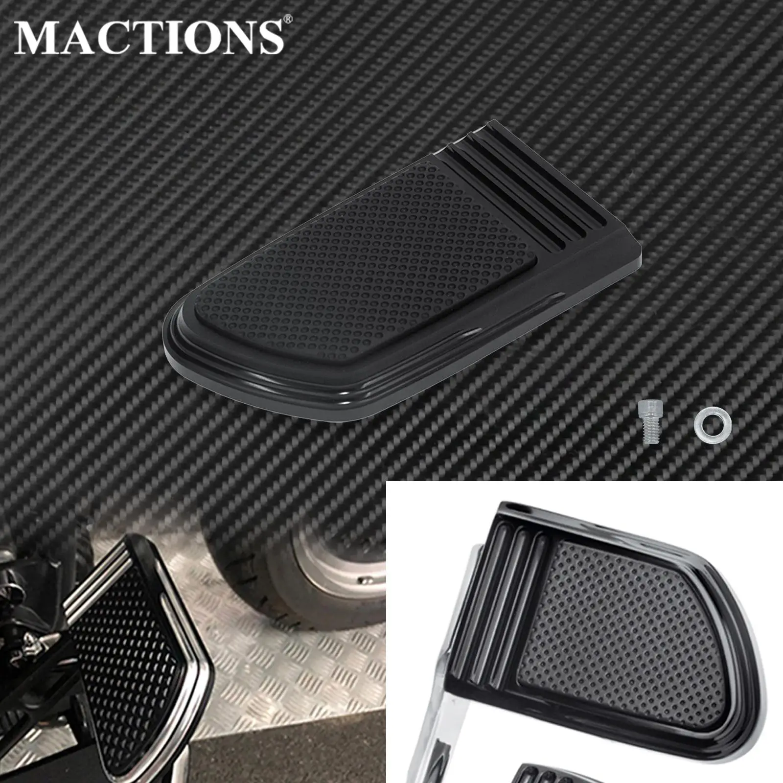 Motorcycle Black Brake Pedal Pad Non-slip For Harley Softail FL 1986-17 Touring Road Electra Glide 1980-2018 Dyna Fatboy FLSTF