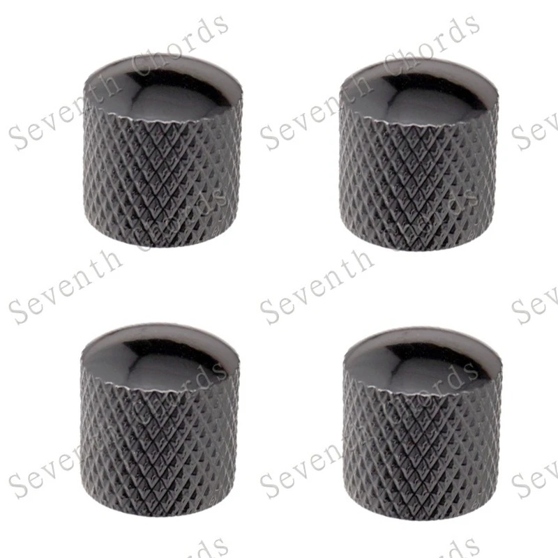4Pcs Elektrische Gitarre Bass Knopf Pedal Schwarz Silber Metall Potentiometer Hut Gitarre Zubehör Teile Musical Instruments – Detail 6