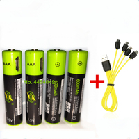 ZNTER 1.5V AAA Rechargeable Battery 600mAh USB Rechargeable Lithium Polymer Battery Quick Charging by Micro USB Cable