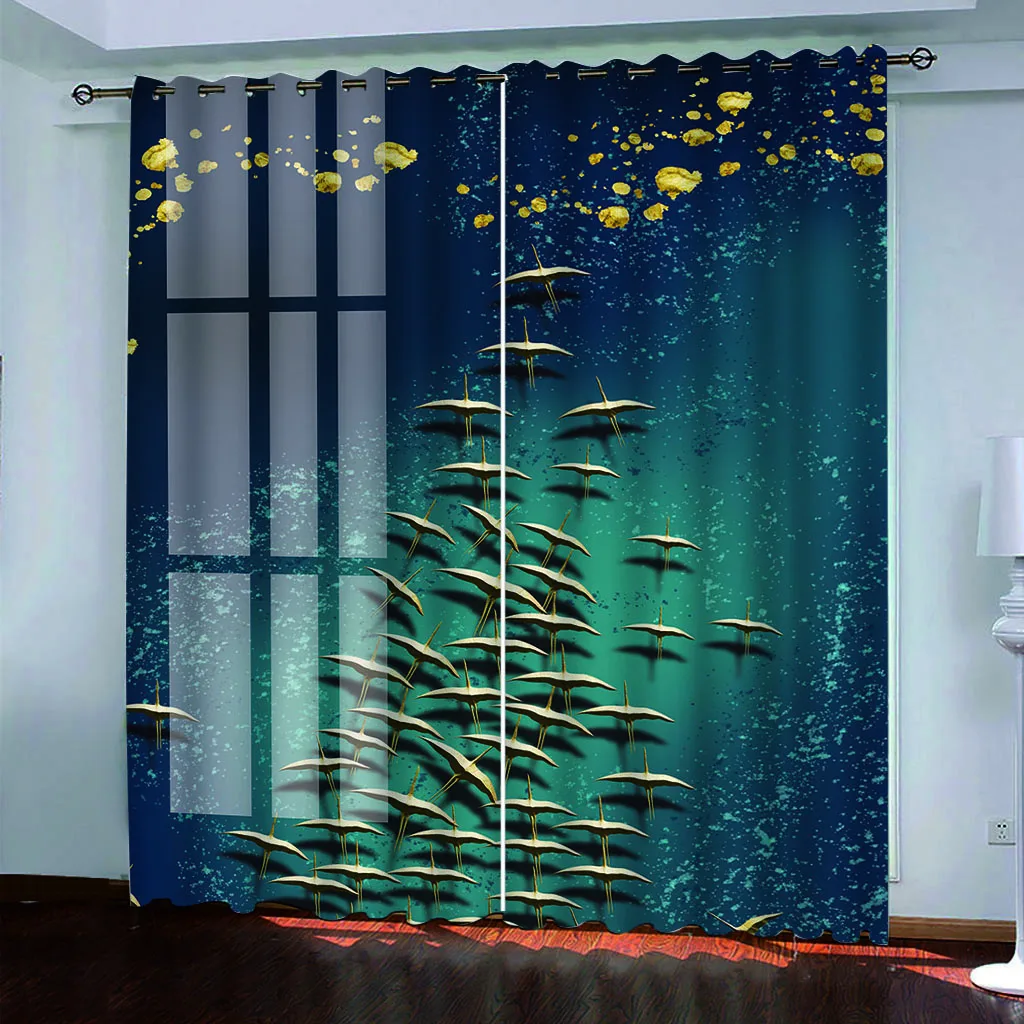 2020 HD Printing Curtain Window sunshade Home Windows Curtains for Living Room Bedroom Decorative Kitchen Curtains Drapes Window