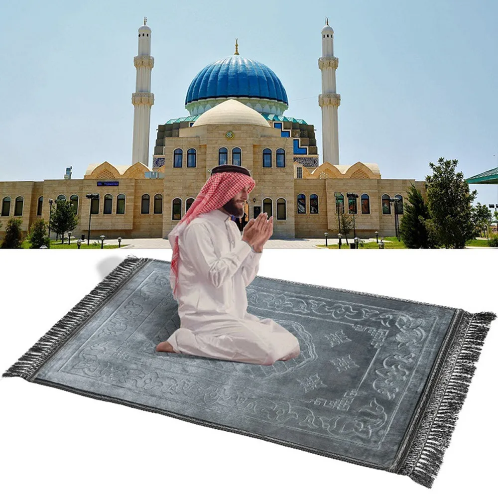 Muslim Prayer Carpets For Living Room Classical Home Soft Rug Portable Qibla Floor Mat Decorate House Anti-Slip Worship blanket