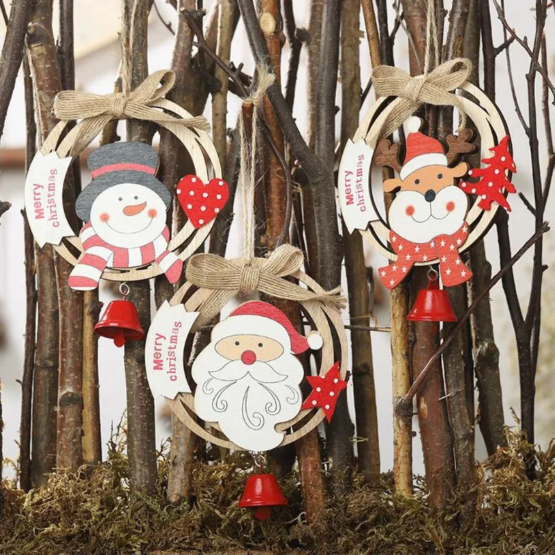 Christmas Pendant Xmas Tree Decorations Hanging Metal Ornaments DIY Santa Claus Snowman Party Kids Toys Gift Xmas New Year 2022