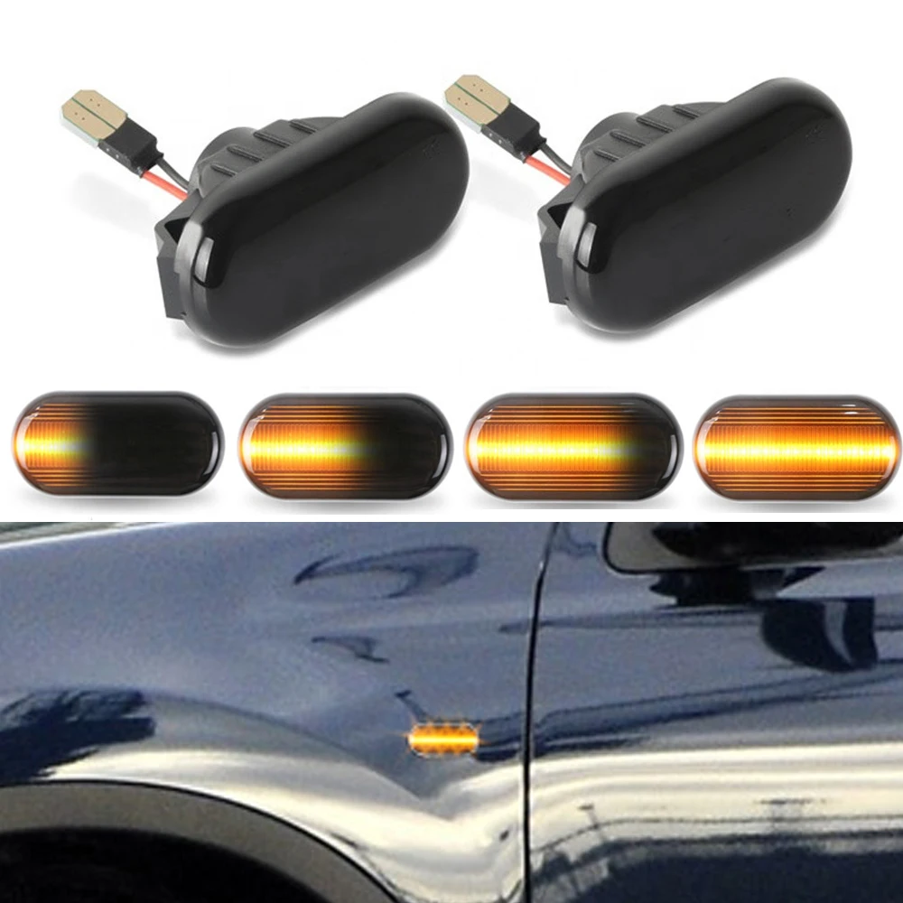 

2pcs Dynamic LED Side Marker Lights 12V Flowing Turn Signal Light Side Repeater Lamp Panel Lamp for Nissan Qashqai J10 Micra C