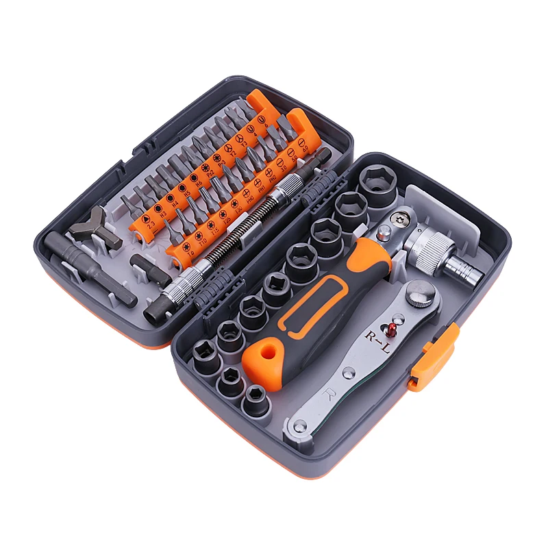 Hand Tools Set Torque Impact Screwdriver Socket Wrench Set Multifunctional Hand Tools Set Screwdriver 38Pcs Ratchet Screwdriver