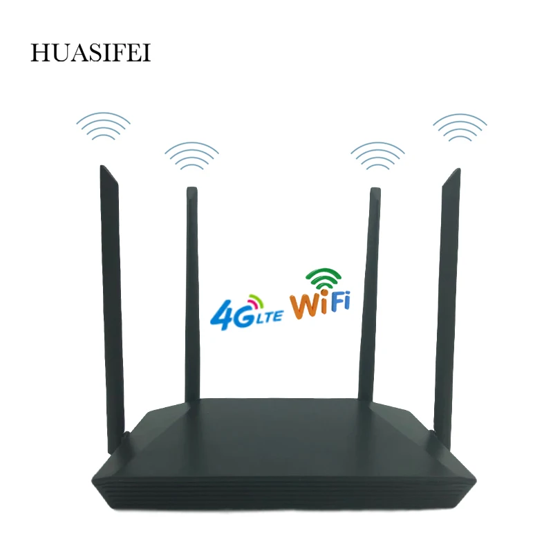 Huasifei 4G Wifi Router Sim Kaart Met 4 Externe Antennsuper Goedkope Draadloze Router Met Sim Card 300Mbps 4G Lte Wifi Router