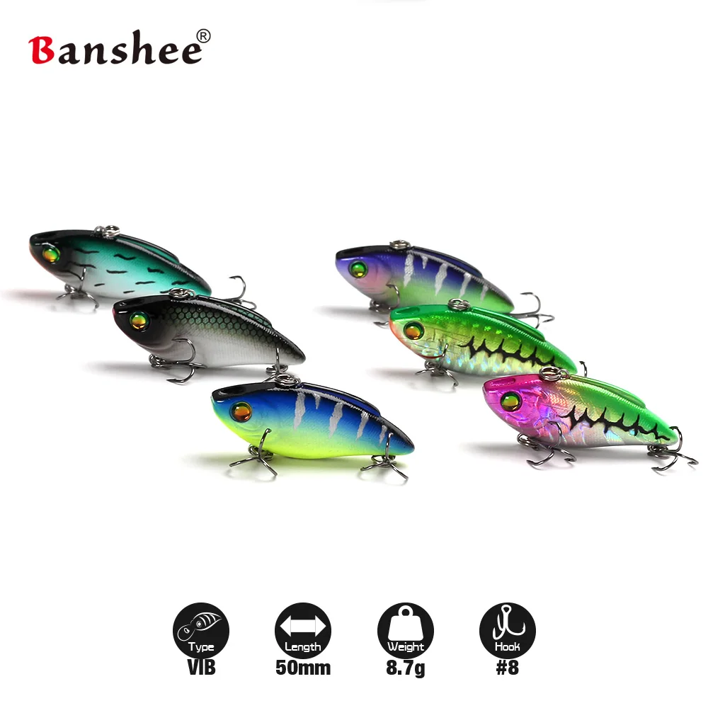 

Banshee 6pcs/lot 50mm 8.7g Fishing Lure V50 Hard Artificial Bait VIB vibrator Wobbler Vibe Vibration Sinking Lipless Crankbaits