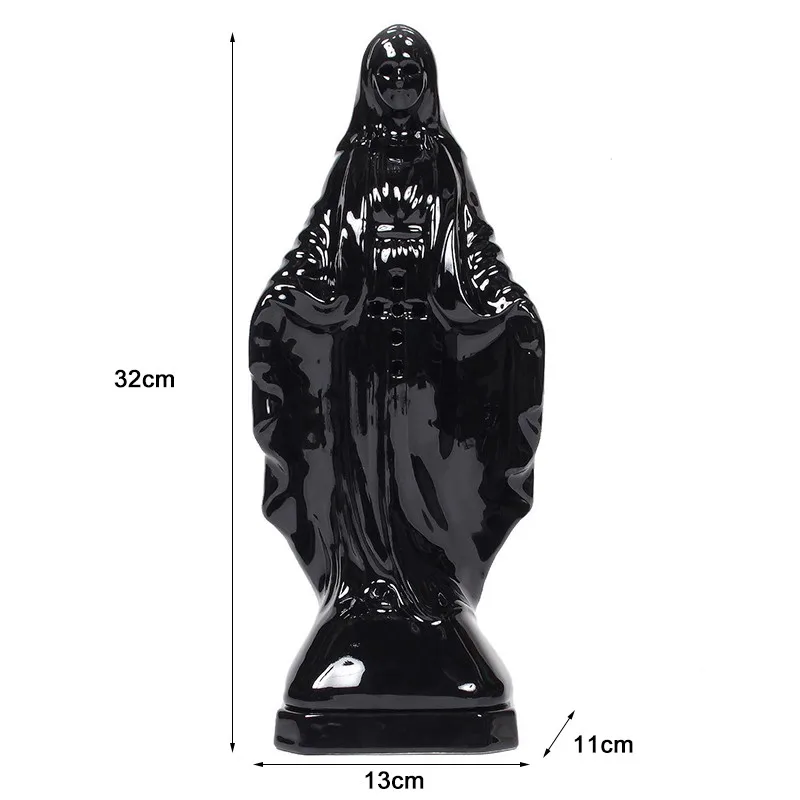 32cm incense burner Virgin Mary Cross statues ceramic Difusor aromaterapia quemador de incienso Religious encensoir home decor