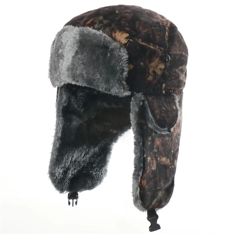 2021 New Men Bomber Hats Winter Trooper Trapper Hat Ushanka Russian Hat with Faux Fur Outdoor Sports Skiing Warm Ear Flaps Hat