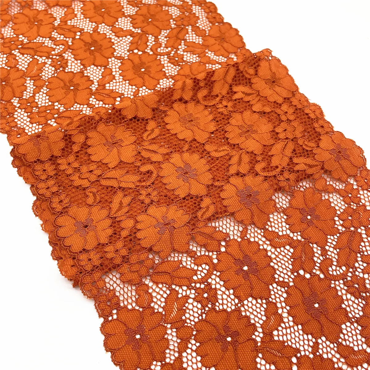 3y/Lot Width 17cm Orange Elastic Stretch Lace Trim DIY Craft Sewing Supplies Skirt Hem Decoration Accessory Dolls Bjd Underware