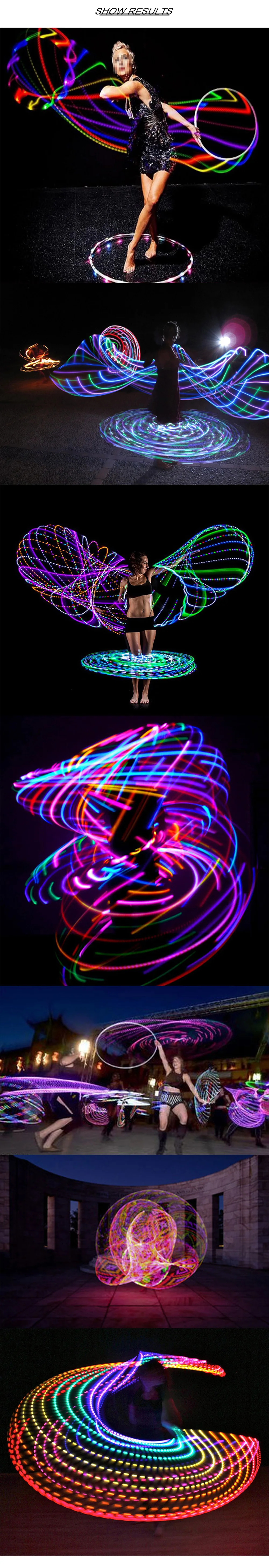 Led Hoops Sport Hoop Mit LED Licht Gymnastic Hoop Bunte Kunst Zeigen Fitness Hoop Frauen Lose Gewicht Home Gym Fitness Ausrüstung – Detail 4