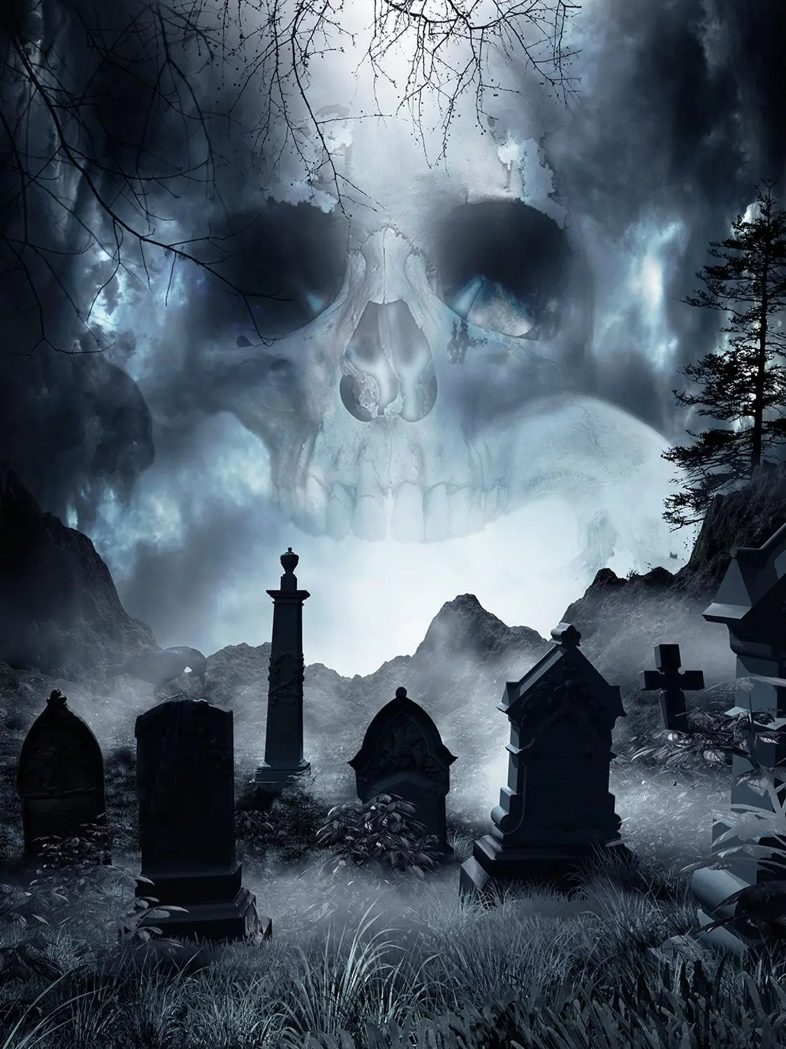 Capisco photography background terror cemetery skull Halloween theme backdrop photophone photo backgrounds studio props